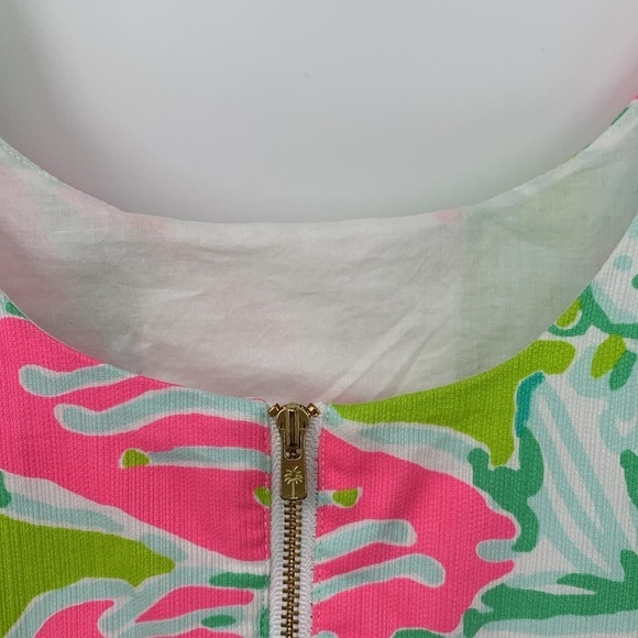 Lilly Pulitzer Cathy shift dress sleeveless Don't Give a Cluck pink green blue 2 - Picture 3 of 5